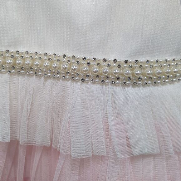 American Princess Pink White Tulle Gradient Fancy Dress Baby Girl 3mo - Picture 4 of 5